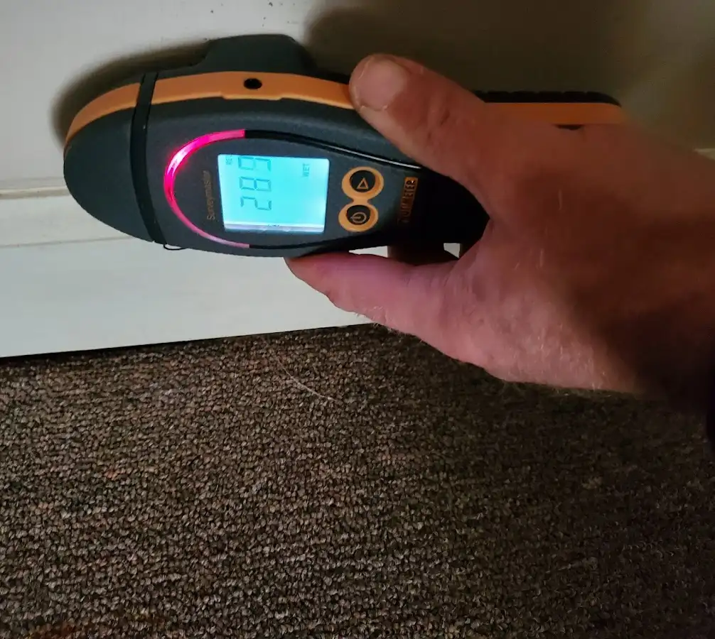 Moisture detection at baseboard during Sewage Cleanup & Sanitation in Sunnyvale